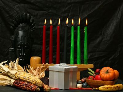 Celebrate Kwanzaa table altar candleholder