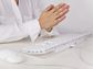 Praying Hands Over a Computer a Keyboard