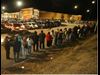 Shoppers in line outside