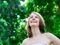 Happy woman in the woods