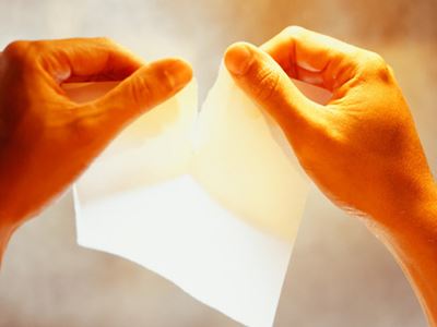 Tearing paper