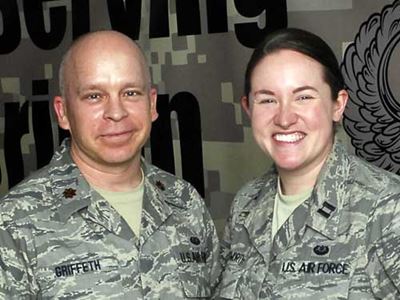 Air Force Maj. Tobin Griffeth and AF Capt. Katie Illingworth