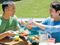 Couple eating healthy