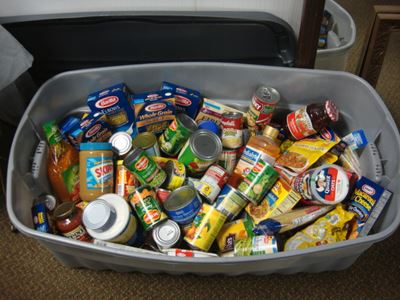 Food drive in bin