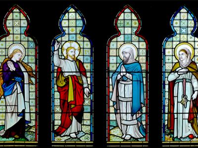 Saints on a Stained-Glass Window