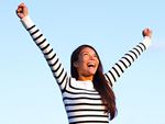 woman reaching sky