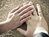 wedding couple hands with rings
