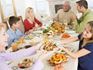 Family gathered at the dinner table
