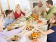 Family gathered at the dinner table