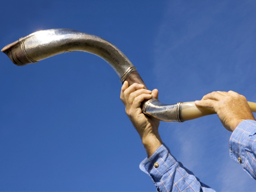 Blowing a Shofar