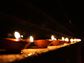 A Row of Diwali Diya Lamps