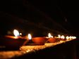 A Row of Diwali Diya Lamps