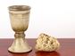 First communion cup of wine and bread