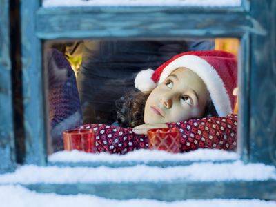Little girl waiting for Santa