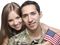 military couple with usa flag