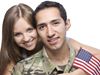 military couple with usa flag