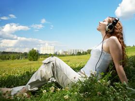 Girl listening to music