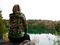 Girl looking at pond