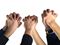 holding hands, giving support