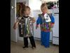 kids making halloween costumes