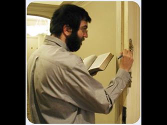 Writing Doorpost scripture passage doorframe