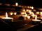 Votive candles in a church