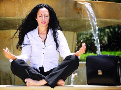 Business Woman Fountain Park