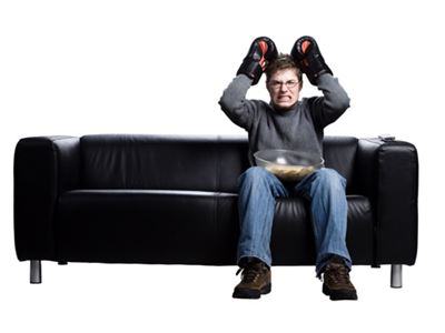 Angry man with boxing gloves