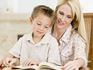 Mother and son reading