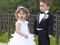 kids playing dress up wedding