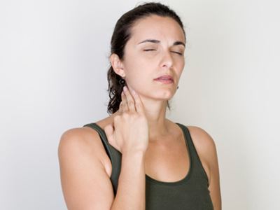 Woman with neck ache