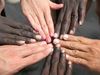 Circle of multi ethnic hands