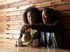Man and woman drinking tea on a date