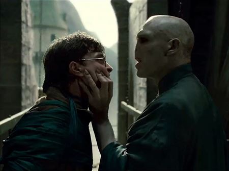 Harry faces Voldemort.