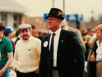 Dad marching in parade