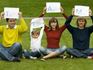 Family spelling out TEAM