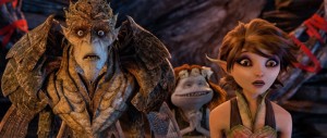 Bog King (voice of Alan Cumming), Griselda (voice of Maya Rudolph) and Marianne (voice of Evan Rachel Wood) are part of a colorful cast of goblins, elves, fairies and imps in "Strange Magic," a madcap fairy tale musical inspired by “A Midsummer Night's Dream.” Released by Touchstone Pictures, “Strange Magic” is in theaters Jan. 23, 2015. Strange Magic © & TM 2014 Lucasfilm Ltd. All Rights Reserved.