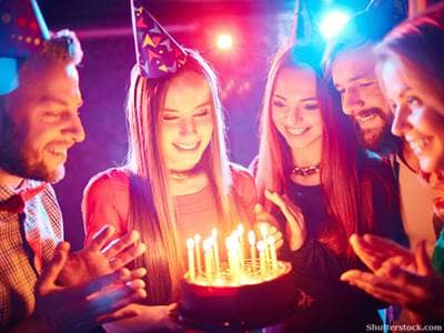 Young people celebrating birthday