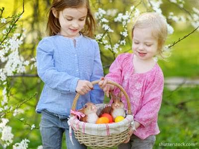 Easter basket and kids