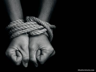 Hands wrapped in rope