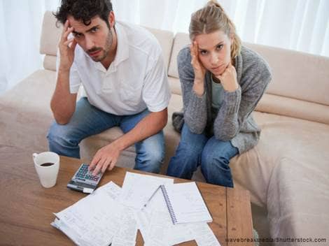 worried couple finances
