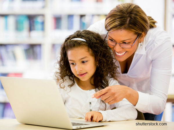 kid at computer